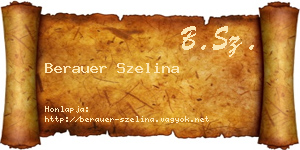 Berauer Szelina névjegykártya